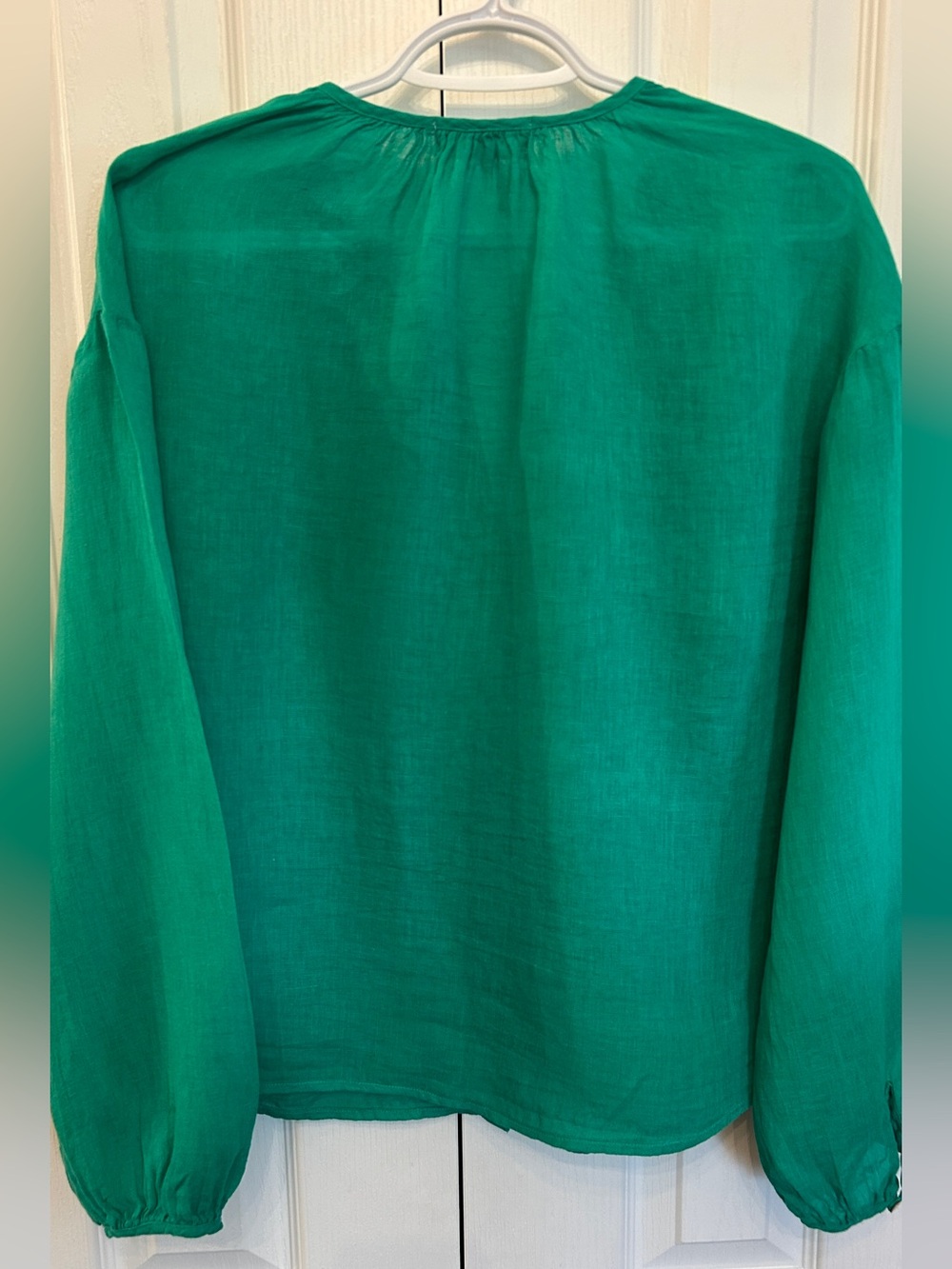 Bella Dahl 100% Linen Kelly Green Blouse Size M - Picture 7 of 7